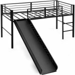 Lit superpose avec echelle et toboggan amovible, cadre de lit pour enfant avec cloture de securite et ... Lit superpose avec echelle et toboggan amovible, cadre de lit pour enfant avec cloture de securite et ...