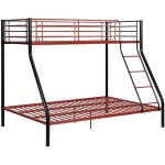 Vente - unique - lits superposs elevatio iv - 90 et 140 x 190 cm - acier - noir et rouge