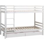 Happy garden - lits superpos�s pour enfants 190x90cm blanc avec tiroirs ambre