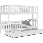 Nova confort - lit superpos enfant nemo 90x190 cm - 2 sommiers et tiroir inclus blanc