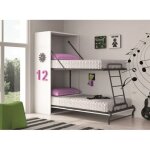 Lit superpos escamotable 2 couchages 80x190 verkali - faade blanche