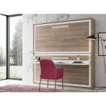 Les tendances - lit superposé escamotable avec bureau melina 90x180 - coffrage noyer - façade blanche ... Les tendances - lit superposé escamotable avec bureau melina 90x180 - coffrage noyer - façade blanche ...