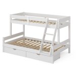 Lit superpos� everest, blanc, 120x200 / 80x200 cm avec tiroirs, vitalispa