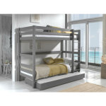 M&s - lits superposés 90x200 cm h180 cm avec 1 tiroirs gris - pino M&s - lits superposés 90x200 cm h180 cm avec 1 tiroirs gris - pino