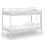 Lit superposé métal blanc 90x200 baroka Lit superposé métal blanc 90x200 baroka
