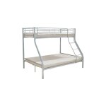 Meublorama - lit superpos tryo ? 3 places ? mtal gris ? 90x200 cm et 140x200 cm ? sommier inclus