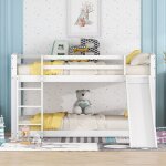 Hauss spole - lit superposé / mezzanine, lit enfant 90x200cm avec protection, bois et mdf, blanc, avec ... Hauss spole - lit superposé / mezzanine, lit enfant 90x200cm avec protection, bois et mdf, blanc, avec ...