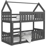 Nova confort - lit superpos� mily 90 x 190 cm avec 2 sommiers - lit cabane. gris