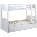 Vente - unique - lits superposs sparables anchise ii - 2 x 90 x 190 cm - avec rangements - pin blanc ...
