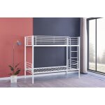 Homy france - lit superpos� s�parable m�tal luna 1 + 1 blanc 90x190 cm