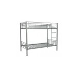 Homy france - lit superpos� s�parable m�tal luna 1 + 1 gris 90x190 cm