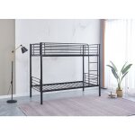 Homy france - lit superpos� s�parable m�tal luna 1 + 1 noir 90x190 cm