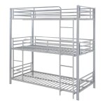 Vente - unique - lits superposs triple 3 x 90 x 190 cm - mtal - argent - elouan iii