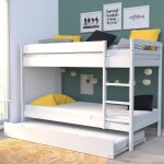 Les tendances - lit superpose wally 90x190 + 2 sommiers + 1 lit tiroir / blanc /