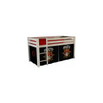 Les tendances - lit surlev 90x200 cm avec chelle blanc dcor pirates - pino