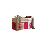 Les tendances - lit surlev 90x200 cm avec chelle naturel dcor fleurs roses - pino