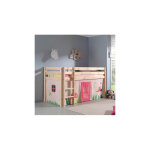 Les tendances - lit surlev 90x200 cm avec chelle naturel dcor nature rose - pino