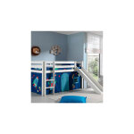 Les tendances - lit surlev 90x200 cm avec toboggan blanc dcor fuse - pino