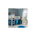Les tendances - lit surlev 90x200 cm avec toboggan naturel dcor fuse - pino