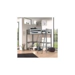 Lit surlev avec chelle 90x200 cm gris - pino