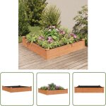Lit sur�lev� de jardin doublure 120x120x25 cm bois massif sapin - lit sur�lev� jardin - jardini�re bois ...