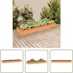 Lit sur�lev� de jardin doublure 240x60x25 cm bois massif sapin - lit sur�lev� jardin - jardini�re bois ...