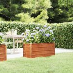 The living store lit sur�lev� de jardin rouill� 100x40x45 cm acier corten - jardiniere - bac acier - ...