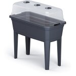 Lits surlevs en plastique avec couvercle de serre - 78 x 75 cm - serre de culture sur pieds - aide ...