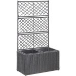 Vidaxl - lit surlev treillis 2 pots 58x30x107 cm rsine tresse marron