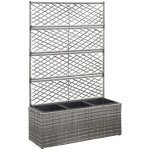 Vidaxl - lit surlev en treillis 3 pots 83x30x130cm rsine tresse gris