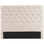 Miliboo ? t�te de lit capitonn�e en tissu naturel 160 cm ? �l�gant capitonnage ? bois massif et contreplaqu� ...