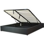 Lit coffre vegas : pratique, lgant et optimis pour votre espace - gris fonc 90x190 cm