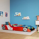 Lit voiture de course pour enfants 90 x 200 cm rouge vidaxl