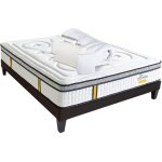 Bellecour - literie pack pr�t � dormir reina 2. 0 140x190 cm matelas ressorts ensach�s + sommier + accessoires ...