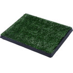 Litire gazon synthtique chiens toilettes portables  pelouse tiroir  djection 63l x 51l x 6h cm noir ...