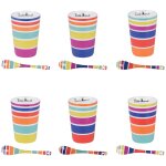 Little marcel - coffret de 6 gobelets et ses cuill�res multico 15 cl