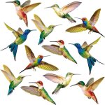 Autocollant de fen�tre de colibri d�calques de vitre anti - collision pour emp�cher d'impact d'oiseau ...