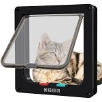 Chatire magntique avec porte battante et serrure  4 voies pour chats, chatons et chiots (l, noir, ...