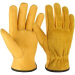 Preuve �pine gants de jardinage pour hommes femmes, gants de travail en cuir jaune, gants de jardinage ...