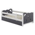 Livinity - lit pour enfant jessica, gris, 70x140 cm avec tiroir, sans matelas, vitalispa