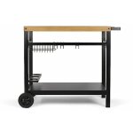Chariot pour plancha noir / bois - livoo - gs131
