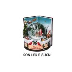 Livre boule de verre en rsine led avec musique cm14x14h16, 5