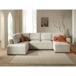 Lisa design - livy - canap panoramique convertible - avec coffre - en velours ctel - 7 places - gauche ...