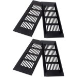 Lling - 4 pièces en alliage d'aluminium noir rectangulaire évent couverture soffite évents pour armoire ... Lling - 4 pièces en alliage d'aluminium noir rectangulaire évent couverture soffite évents pour armoire ...