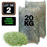 2 sacs 20kg verre filtrant 2 a 5mm