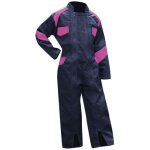 Lma - combinaison de travail agricole enfant bleu / rose fleur couleur bleu / rose - taille v�tement ...