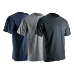 Lot de 3 t - shirt de travail mc lyon - gris / noir / bleu l