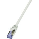 Logilink cq4032s rj45 c�ble r�seau, c�ble patch cat 6a s / ftp 1. 00 m gris contacts dor�s, ignifuge, ...