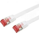 Cable rj45 cat. 6 blinde u - ftp 1m plat blanc