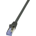 Logilink cq3073s rj45 cble rseau, cble patch cat 6a s / ftp 5. 00 m noir ignifuge, avec cliquet d'encastrem ...